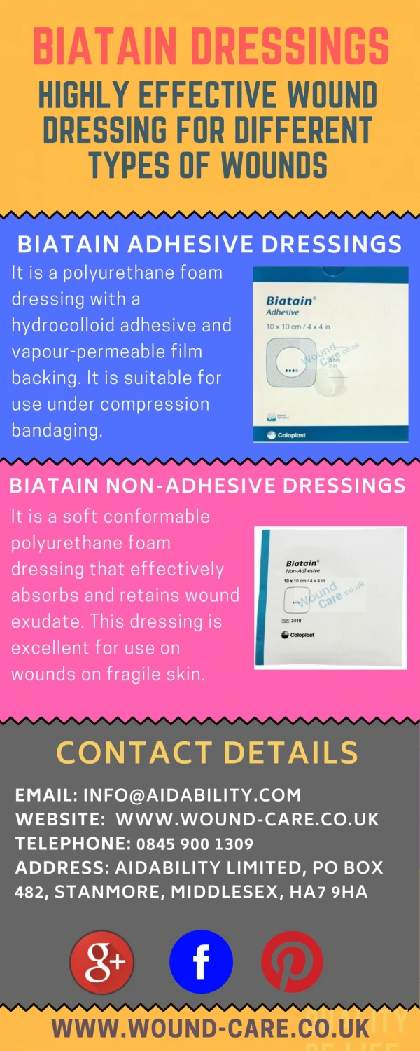 Biatain Dressings - Highly Effective Wound Dressing for Different Types of Wounds