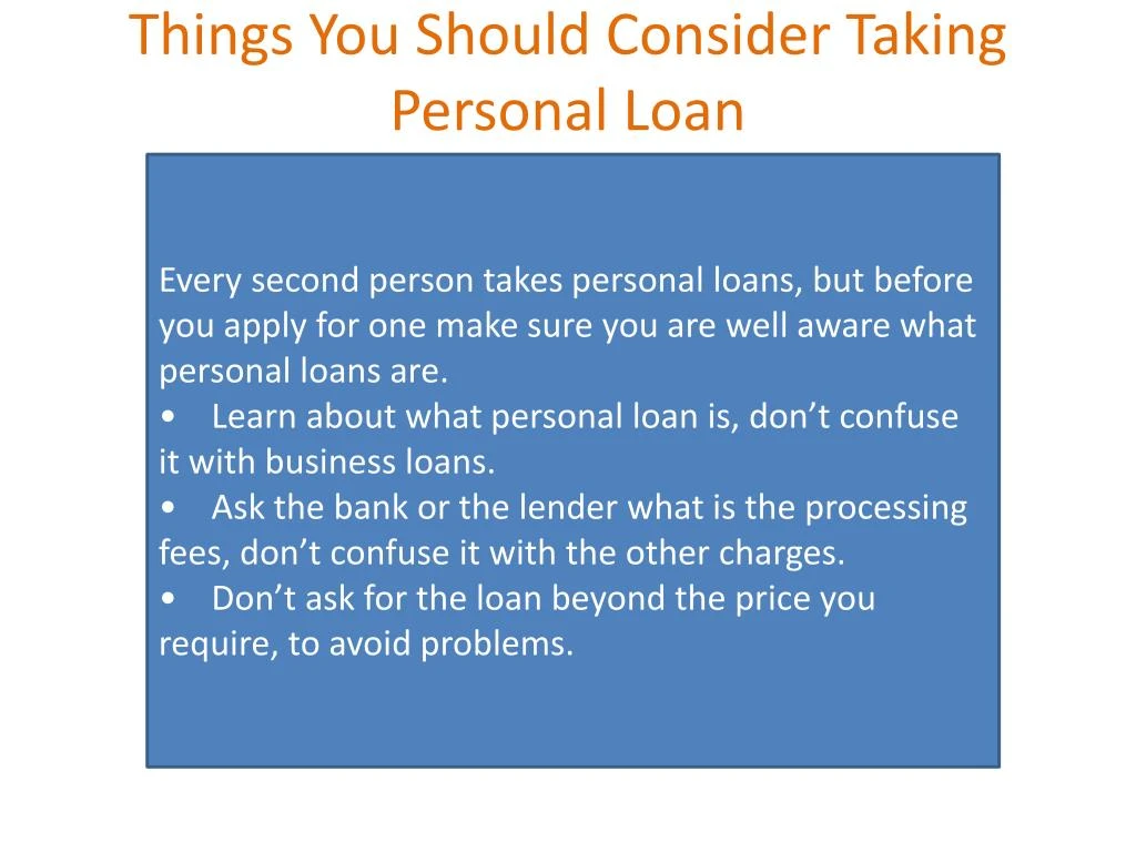 things you should consider taking personal loan