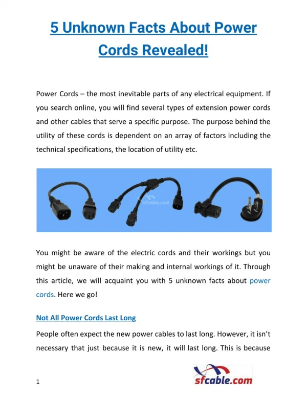 5 Unknown Facts About Power Cords Revealed!