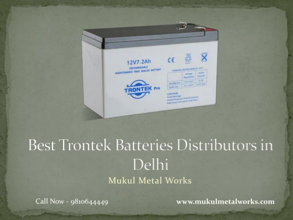 Best Trontek Batteries Distributors in Delhi