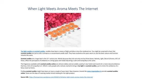 When Light Meets Aroma Meets The Internet