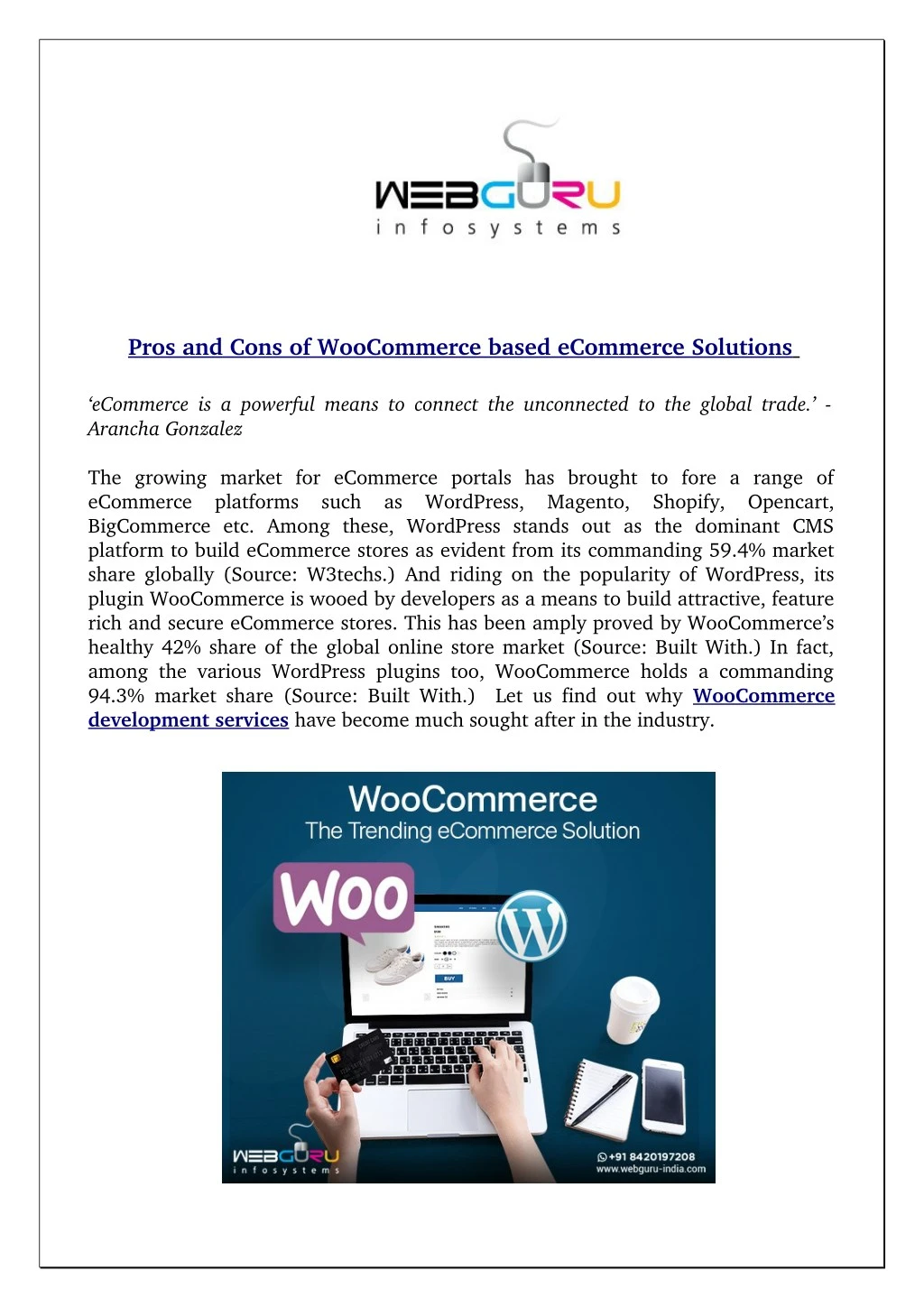 pros and cons of woocommerce based ecommerce