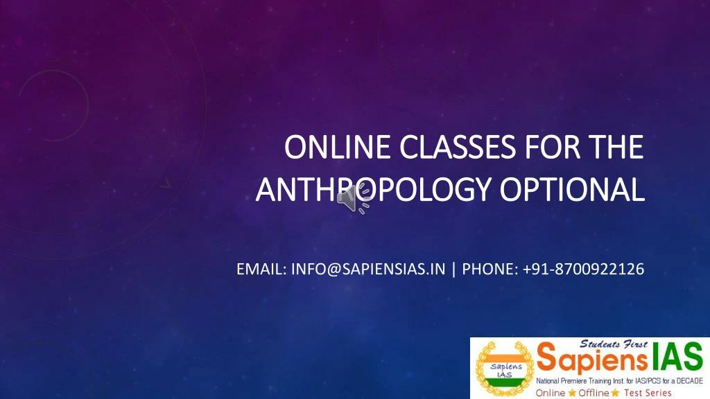 online classes for the anthropology optional