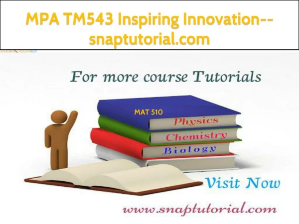 MPA TM543 Inspiring Innovation--snaptutorial.com