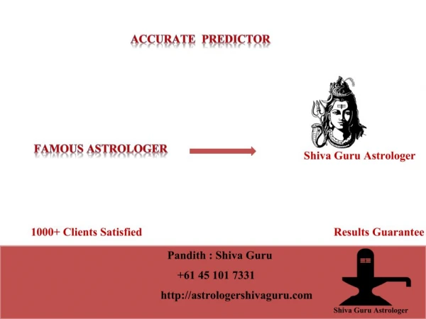 Astrologer Shiva Guru- Get Love Life Back Expert in Sydney, Australia.