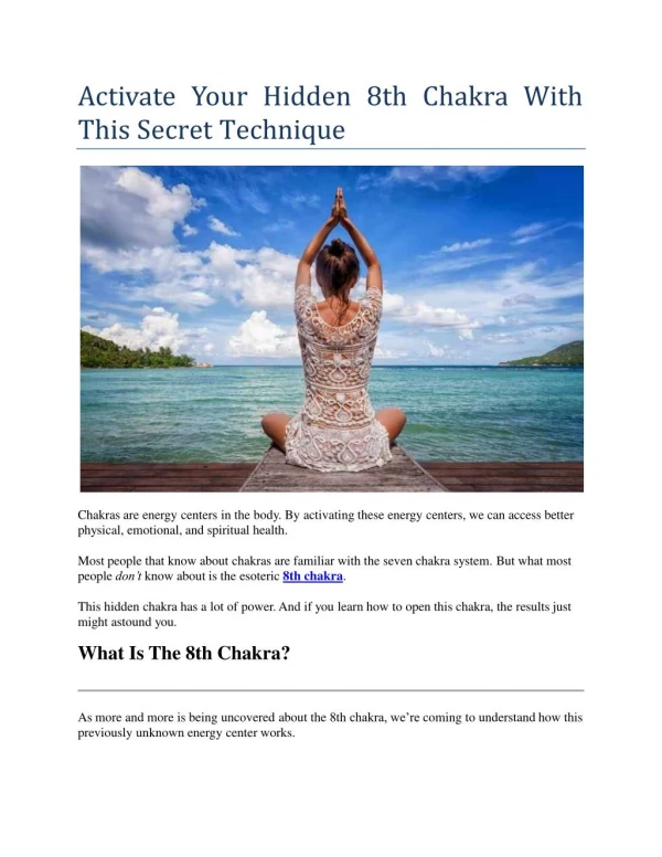 Activate Your Hidden 8th Chakra With This Secret Technique
