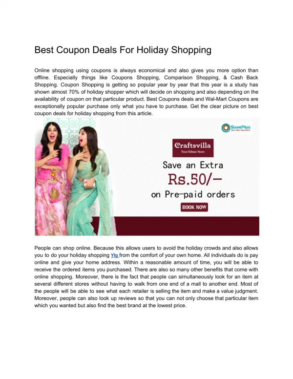 Best Coupon Deals For Holiday Shopping