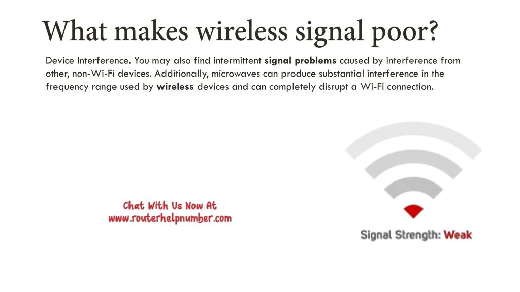 what makes wireless signal poor