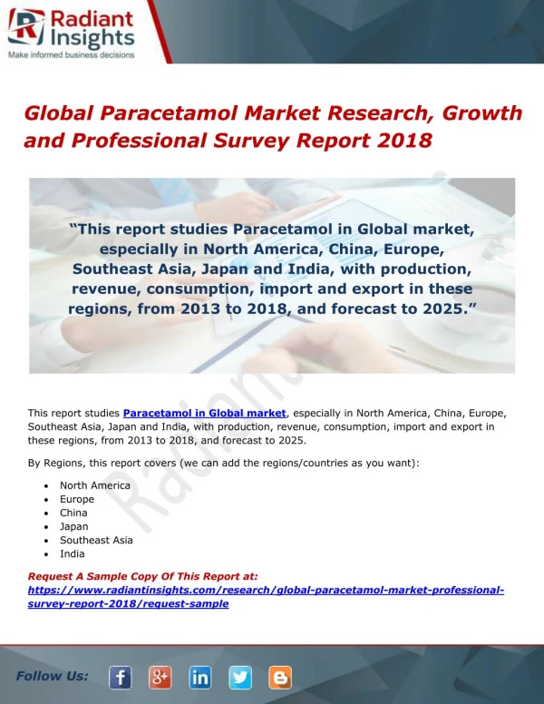 Global Paracetamol Market Research, Growth and Professional Survey Report 2018