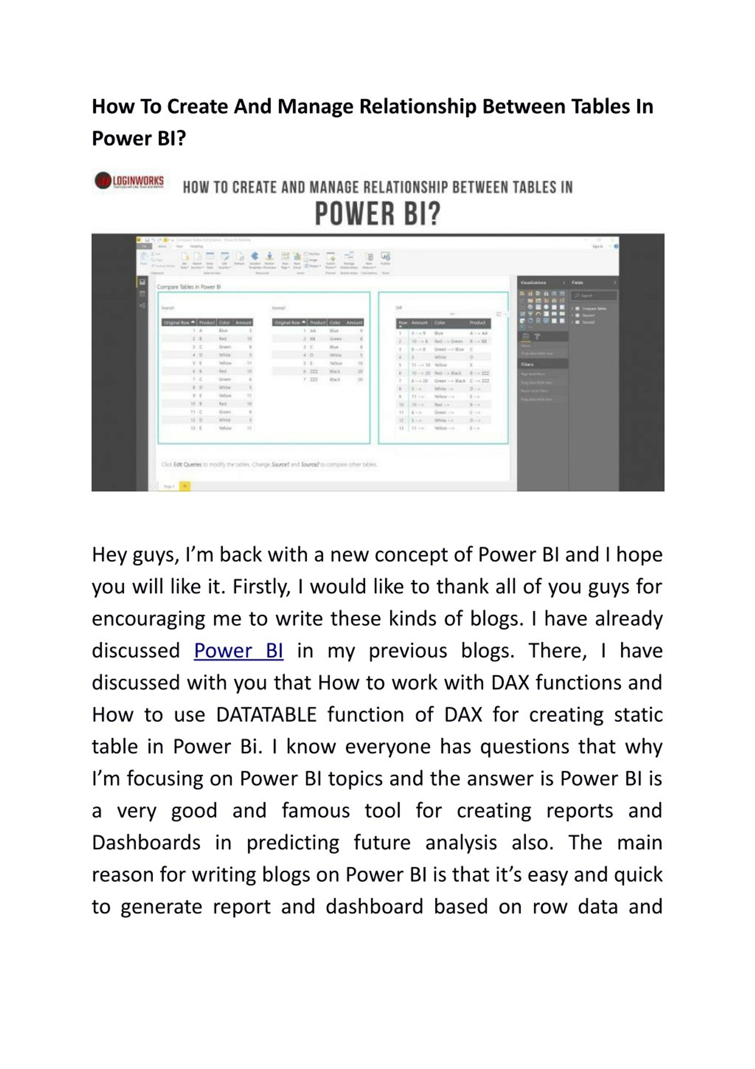 PPT - How To Create And Manage Relationship Between Tables In Power BI ...