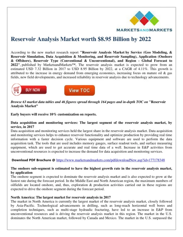 Reservoir Analysis Market worth $8.95 Billion by 2022