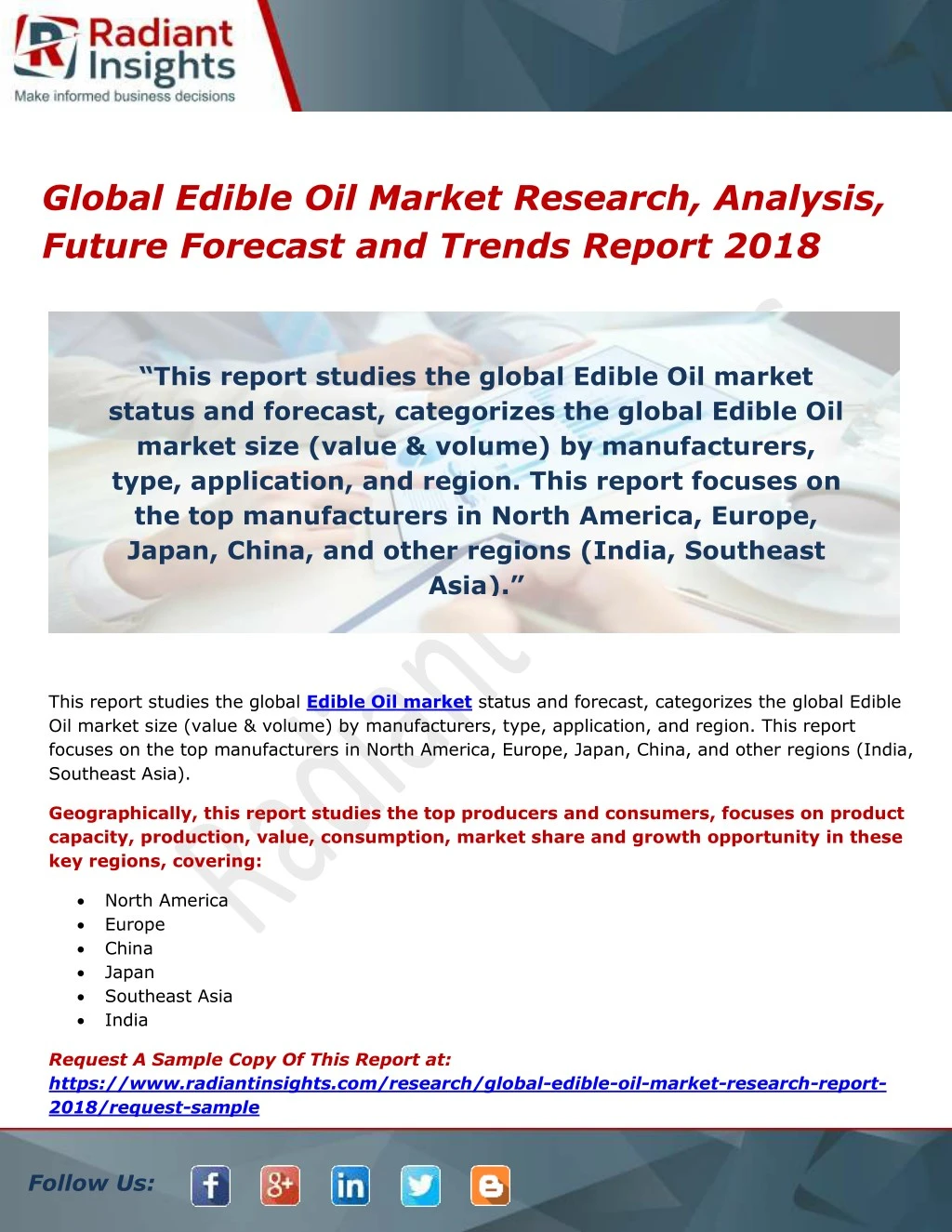 global edible oil market research analysis future