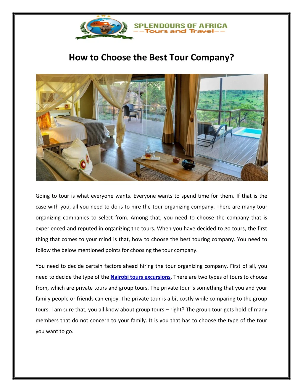 how to choose the best tour company