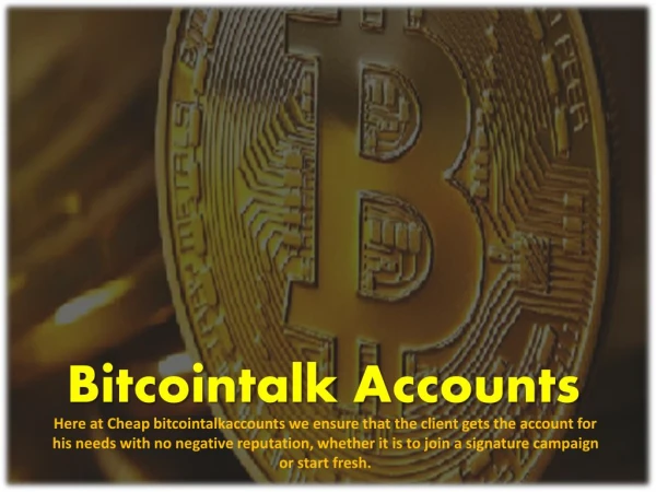 Legendary Account | Bitcointalk Accounts