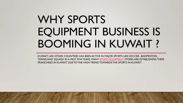 Why sports equipment business is booming in Kuwait