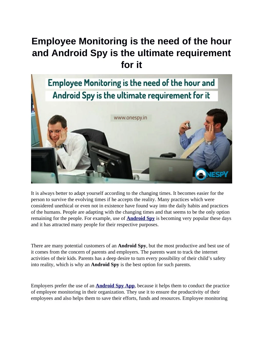 employee monitoring is the need of the hour