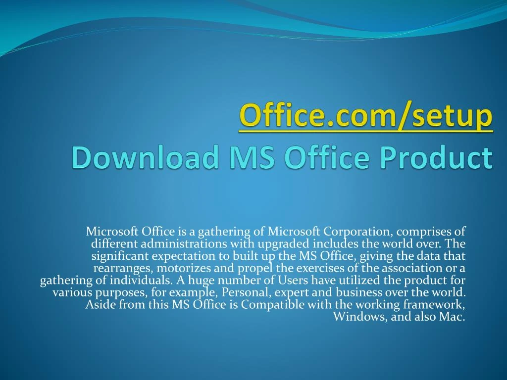 office com setup download ms office product