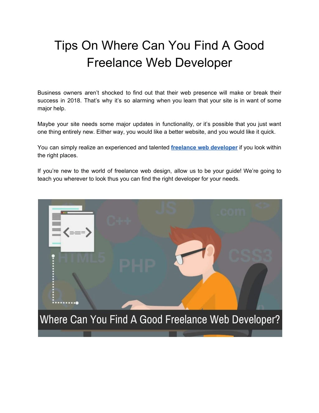 tips on where can you find a good freelance