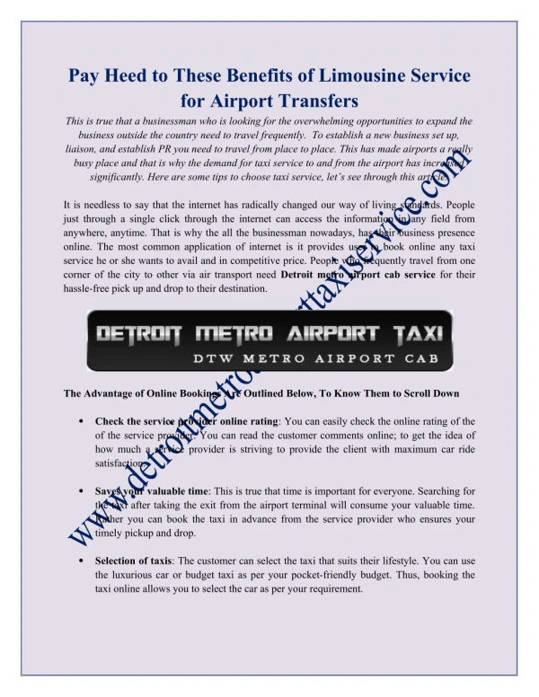 Pay Heed to These Benefits of Limousine Service for Airport Transfers