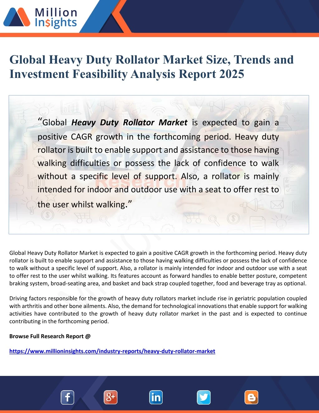 global heavy duty rollator market size trends