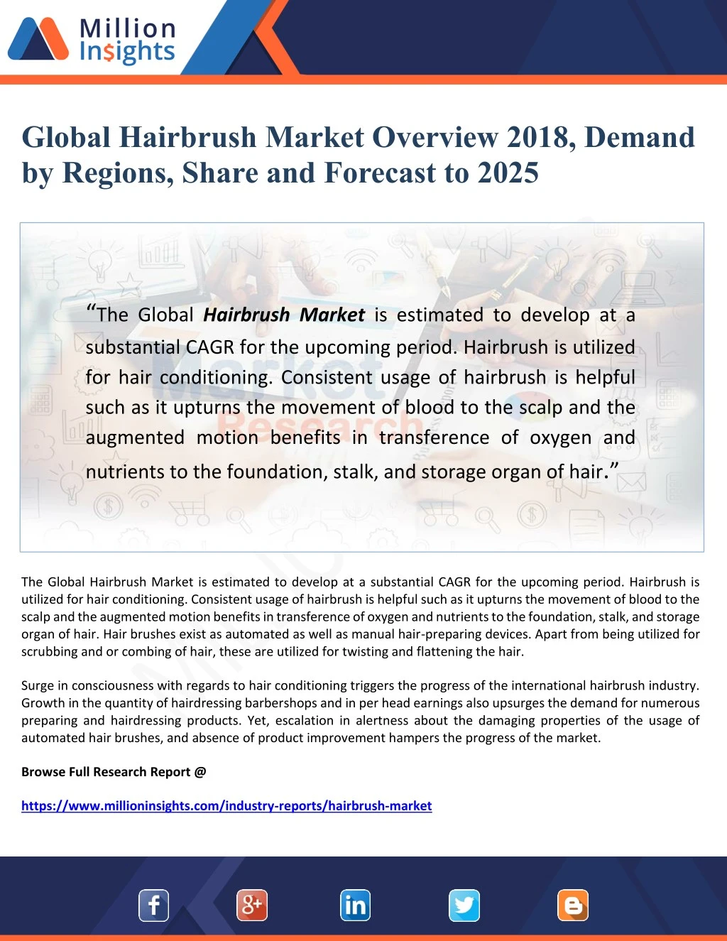 global hairbrush market overview 2018 demand