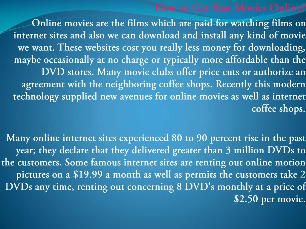 how to get best movies online online movies