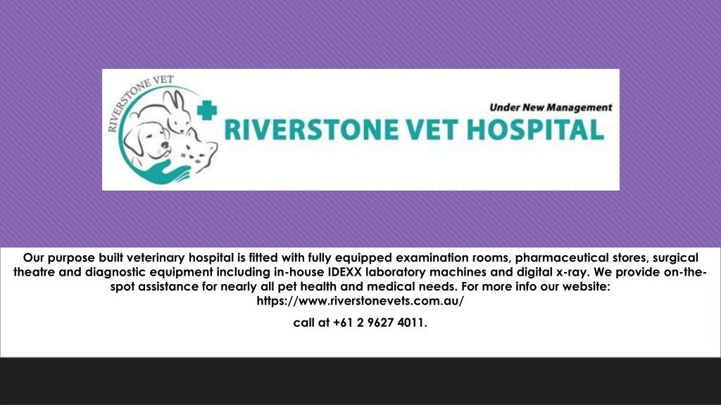 our purpose built veterinary hospital is fitted