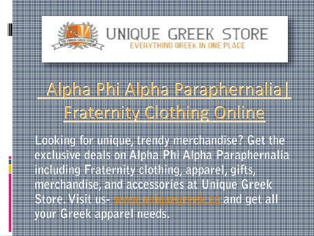 alpha phi alpha paraphernalia fraternity clothing