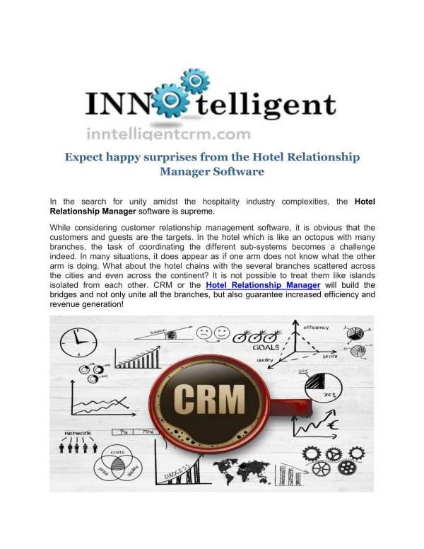 Expect happy surprises from the Hotel Relationship Manager Software