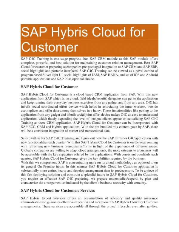 SAP Cloud For Customer PDF