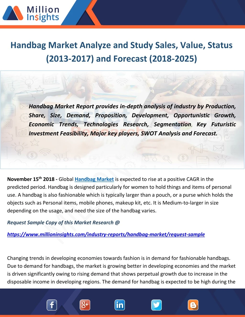 handbag market analyze and study sales value