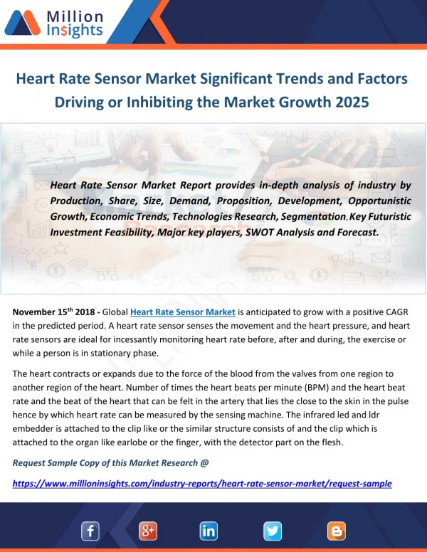 Heart Rate Sensor Market Significant Trends and Factors Driving or Inhibiting the Market Growth 2025