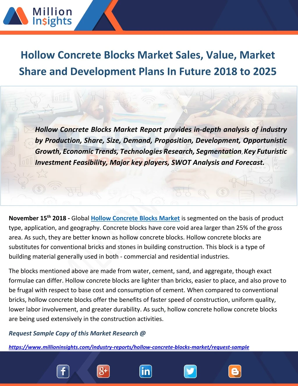 hollow concrete blocks market sales value market