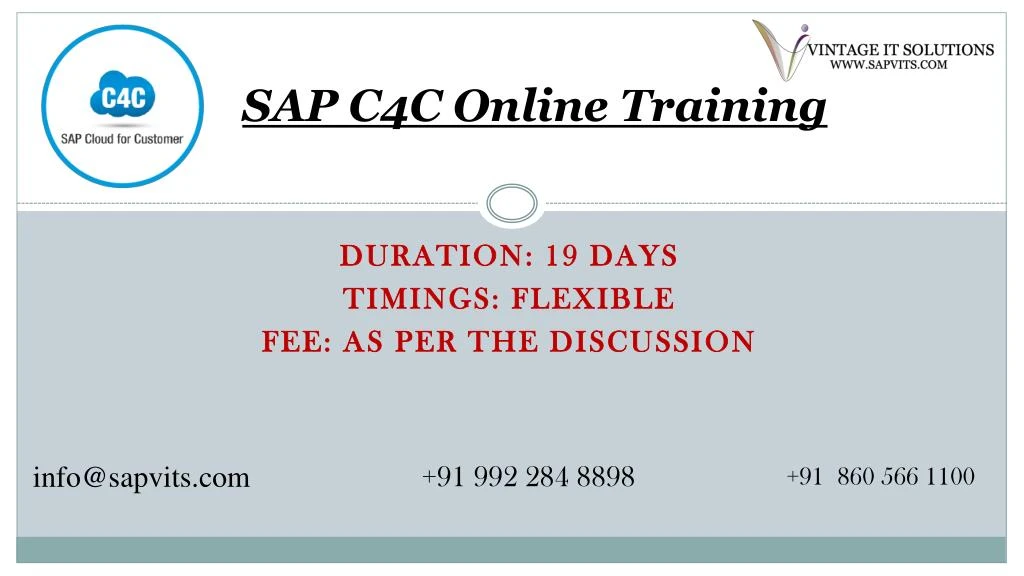 sap c4c online training