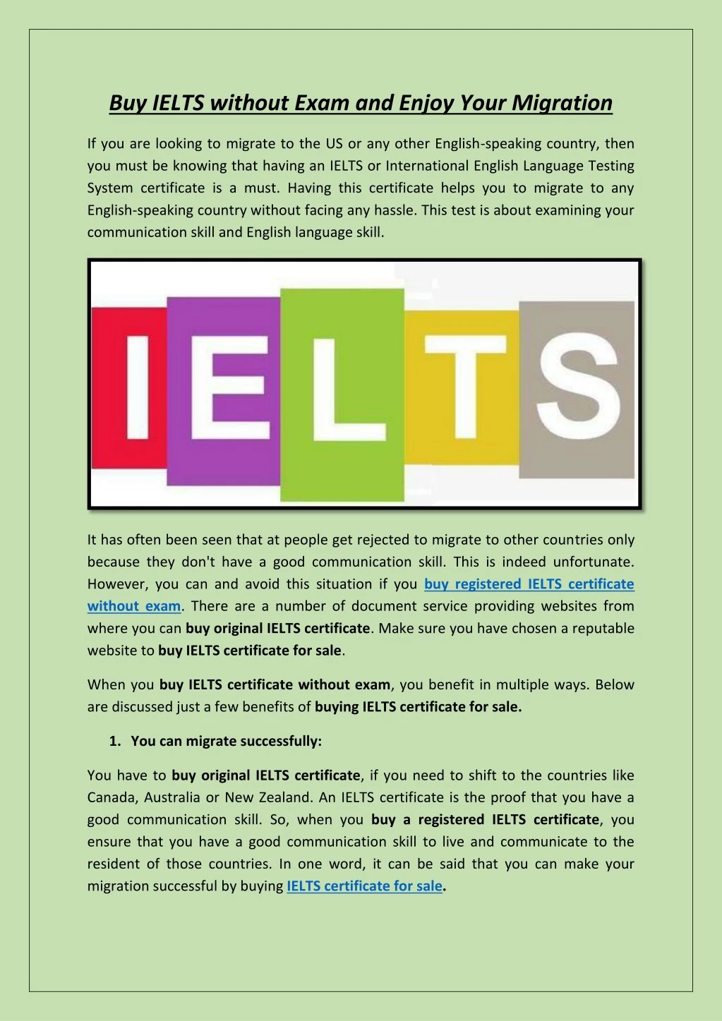buy ielts without exam and enjoy your migration