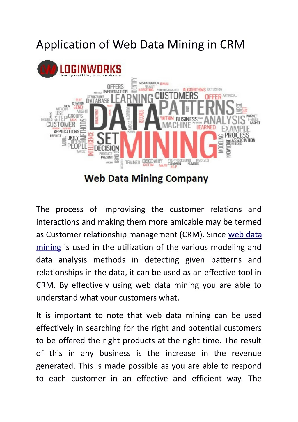 application of web data mining in crm