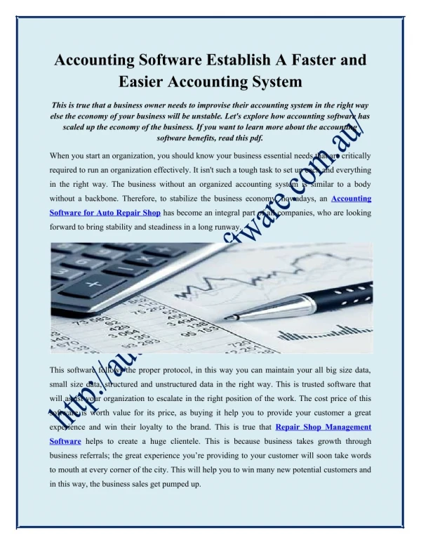 Accounting Software Establish A Faster and Easier Accounting System