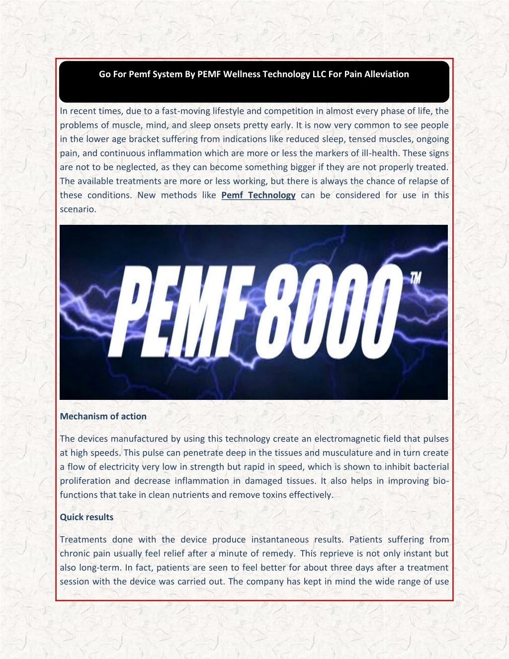 go for pemf system by pemf wellness technology