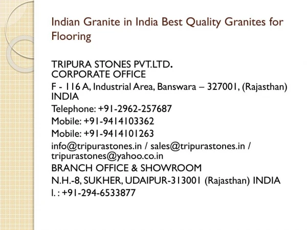 Indian Granite in India Best Quality Granites for Flooring