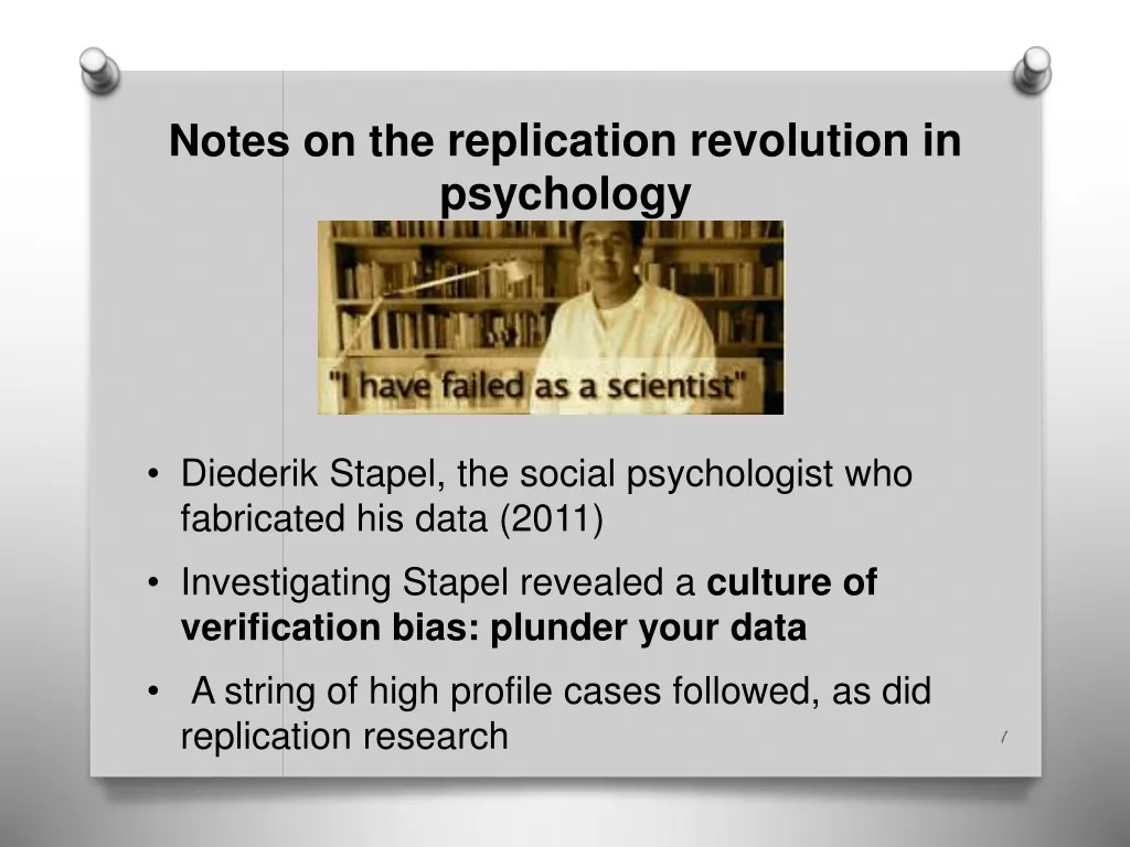 notes on the replication revolution in psychology
