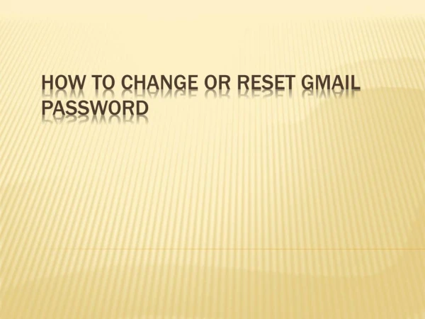 How To Reset Or Change Gmail Account Password