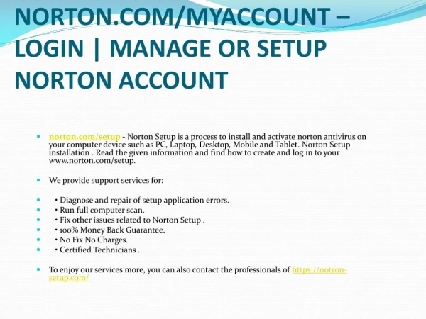 norton com myaccount login manage or setup norton account