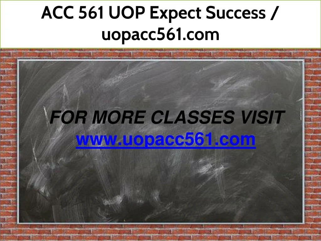 acc 561 uop expect success uopacc561 com