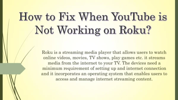 How to Fix When YouTube is Not Working on Roku?