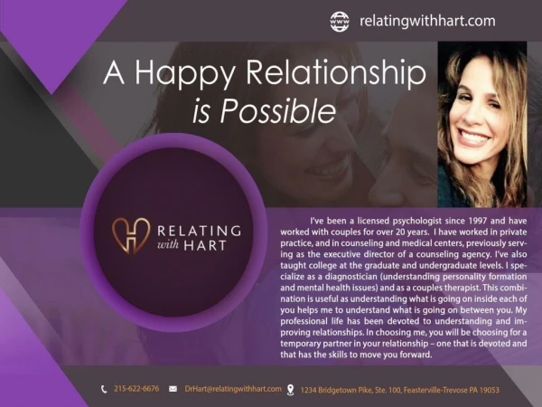 Couples counseling in Feasterville: Relatingwithhart.com