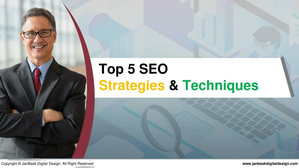 top 5 seo strategies techniques a ppt by janbask digital design