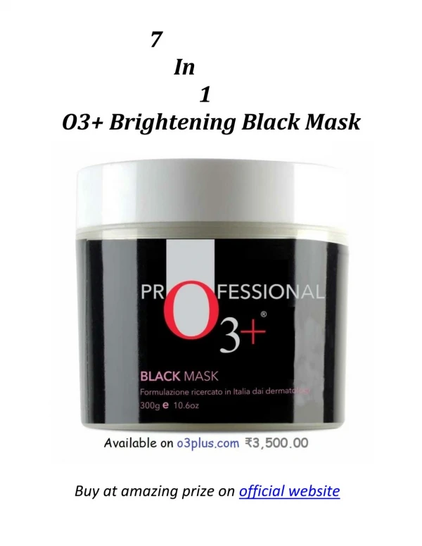 O3Plus Brightening Black Mask