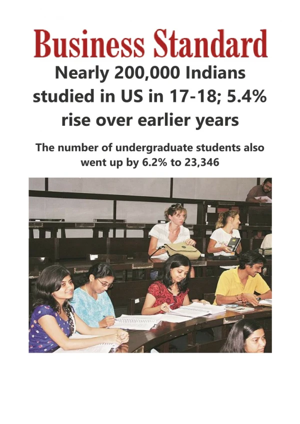  Nearly 200,000 Indians studied in US in 17-18; 5.4% rise over earlier years