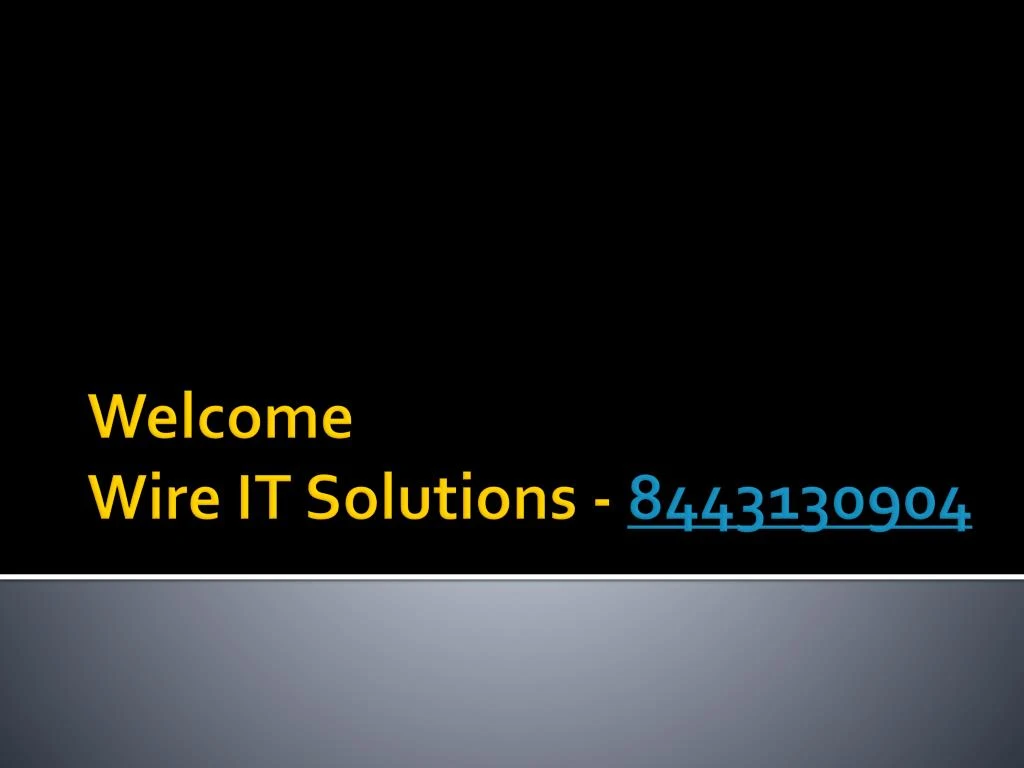 welcome wire it solutions 8443130904