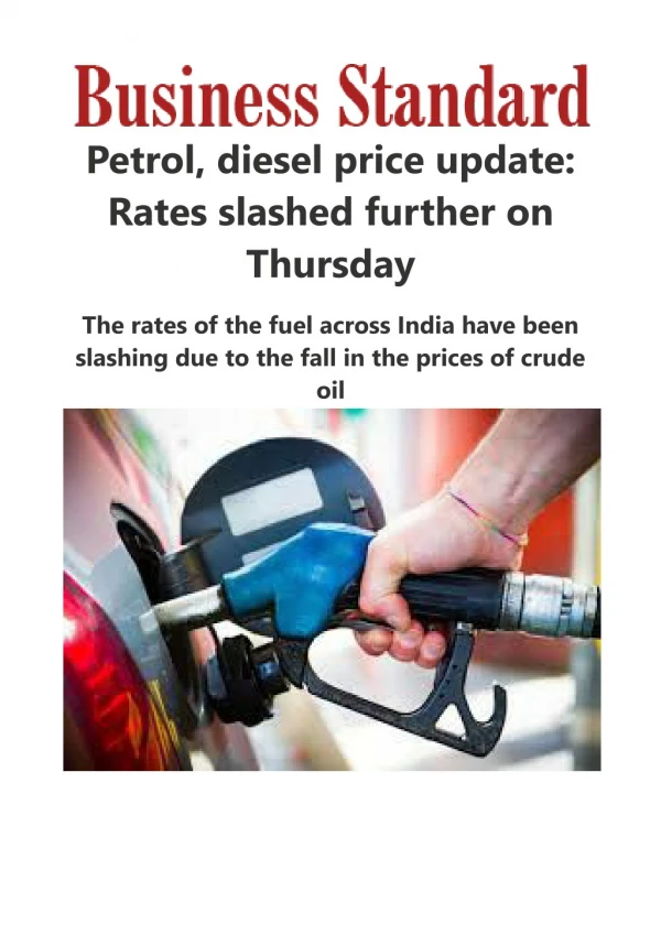 Petrol, diesel price update: Rates slashed further on Thursday